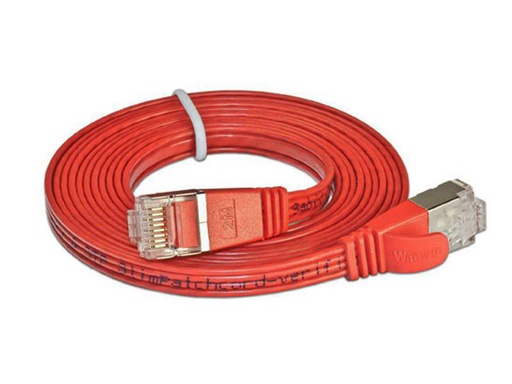 [90018794 314795] SLIM Slimpatchkabel RJ-45 - RJ-45, Cat 6, STP, 0.1 m, Rot