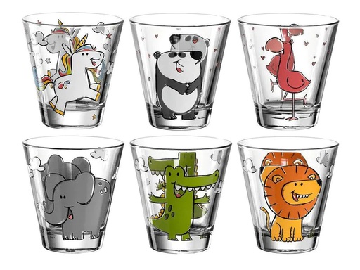 [90018845 986205] Leonardo Kindertasse Bambini Tiermotiv, 215 ml, 6 Stück