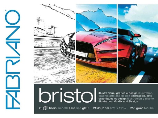 [90166896 1116211] Fabriano Malblock Bristol A4, 20 Blatt