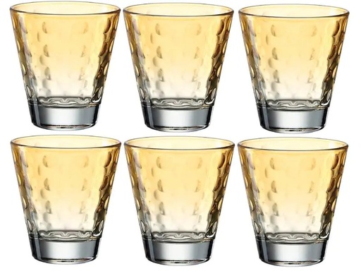 [90002029 1204293] Leonardo Trinkglas Optic Pastell 215 ml, 6 Stück, Orange