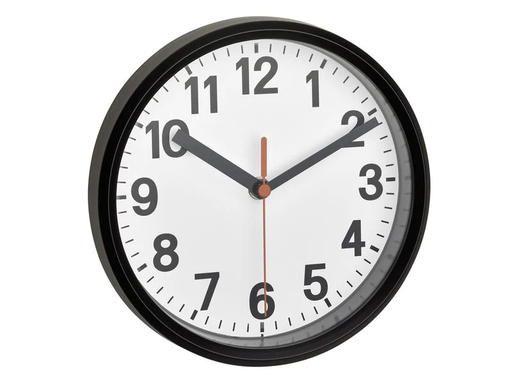 [90002059 1093722] TFA Dostmann Funk-Wanduhr Analog Schwarz