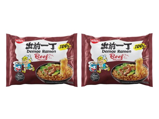 [90168500 902856] Nissin Food Fertiggericht Demae Ramen Nudelsuppe – Rind 200 g
