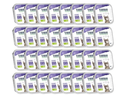 [90168551 986319] Yarrah Bio-Nassfutter Chunks mit Huhn &amp; Truthahn, 32 x 100 g