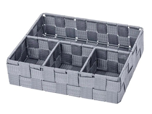 [90020825 745224] Wenko Aufbewahrungskorb Adria 26 x 17 x 6.5 cm, Grau