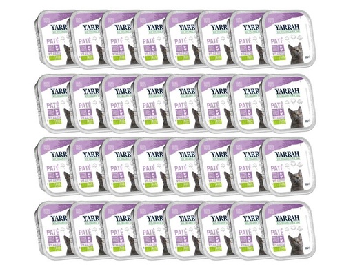 [90168720 986321] Yarrah Bio-Nassfutter Paté mit Huhn und Truthahn, 32 x 100 g