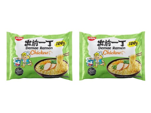 [90168728 902855] Nissin Food Fertiggericht Demae Ramen Nudelsuppe Huhn 2 x 100 g