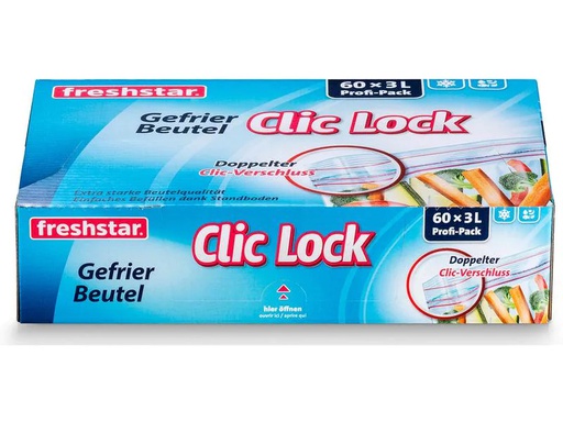 [90168806 1158586] Freshstar Gefrierbeutel 3 Liter, 60 Stück