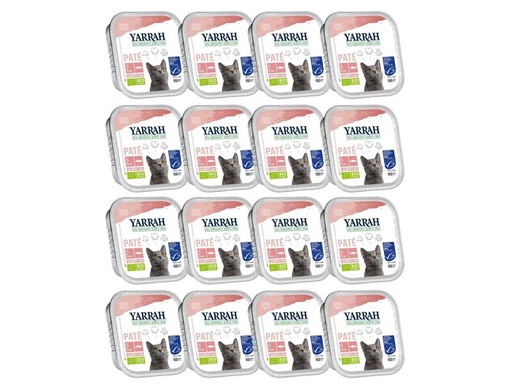 [90168883 978217] Yarrah Bio-Nassfutter Paté mit Lachs, 16 x 100 g
