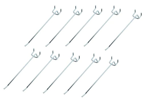 [90021265 1107048] EP Einfachhaken für Lochwände, verzinkt, 25 mm/10 cm, 10 Stück