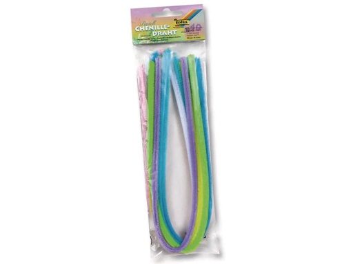 [90021276 627895] Folia Chenilledraht 8 mm, Pastell Pastel, 10 Stück