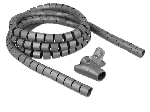 [90021594 1203266] Delock Spiroschlauch mit Einziehwerkzeug, 2.5 m x 25 mm Grau