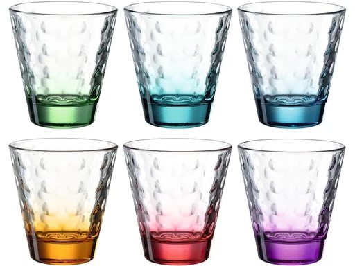 [90022086 1204315] Leonardo Trinkglas Optic 215 ml, 6 Stück, Mehrfarbig