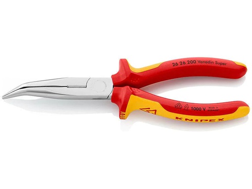 [90022300 695676] Knipex Flachrundzange 200 mm 1000 V mit Schneide verchromt