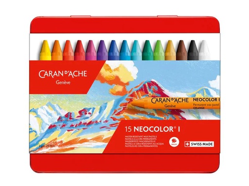 [90022729 1182675] Caran d'Ache Wachsmalstifte Neocolor 1 wasserfest, 15 Stück