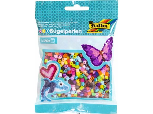 [90002264 1094700] Folia Bügelperlen 2000 Stück Mehrfarbig