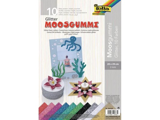 [90022983 1043918] Folia Moosgummi-Set 10 Stück, Mehrfarbig