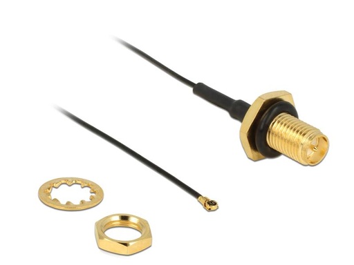 [90023317 1043002] Delock Antennenkabel RP-SMA zu MHF 4 20cm, wassergeschützt