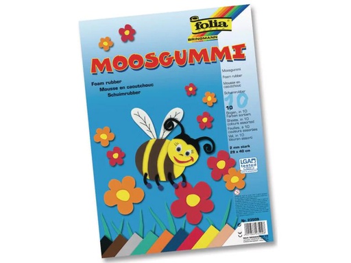 [90023363 599536] Folia Moosgummi-Set 10 Stück, Mehrfarbig