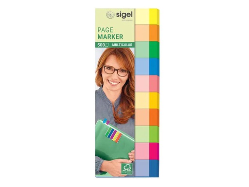 [90169423 1219632] Sigel Page Marker Multicolor 500 Stück, Mehrfarbig