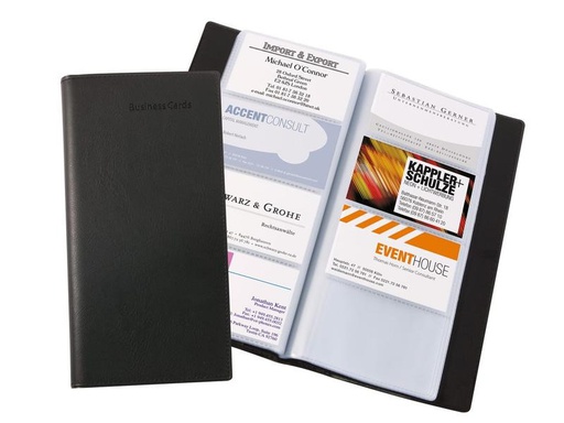 [90169585 1219715] Sigel Visitenkartenbuch 12.2 x 24.8 x 1.2 cm, Schwarz