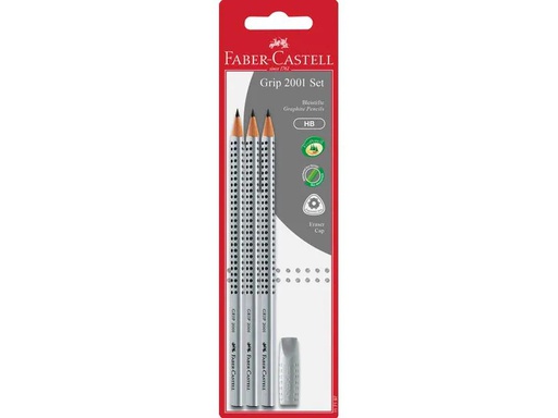 [90169840 1229534] Faber-Castell Bleistift Grip 2001 Set HB, 3 Stück