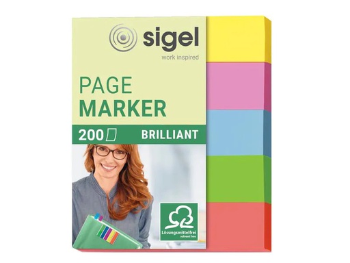 [90169861 1219626] Sigel Page Marker Brillant Mini 200 Stück, Mehrfabrig