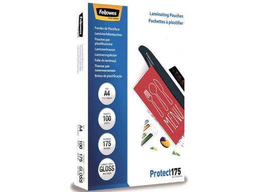 [90023707 56611] Fellowes Laminierfolie A4, 175 µm, 100 Stück, Glänzend
