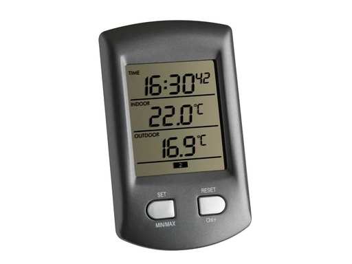 [90170795 1229005] TFA Dostmann Funk-Thermometer RATIO Grau-Metallic