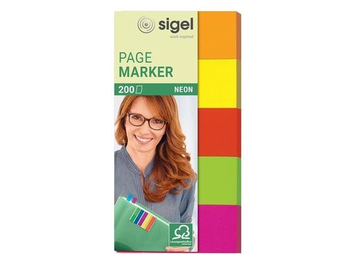 [90170802 1219628] Sigel Page Marker Neon 200 Stück, Mehrfarbig