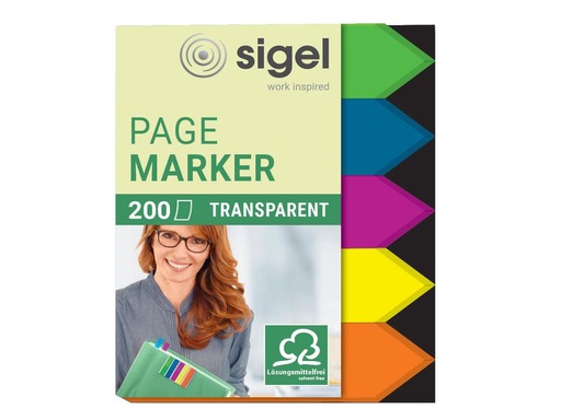 [90170978 1219622] Sigel Page Marker Pfeil 200 Stück, Mehrfabig