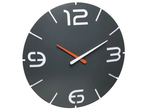 [90171133 1212637] TFA Dostmann Funk-Wanduhr Contour Anthrazit, Ø 35 cm