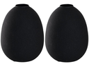 Leonardo Vase Metall 16 cm, Schwarz, 2 Stück