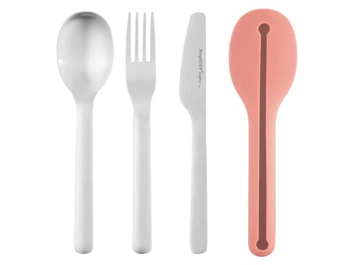 [90171295 800779] BergHOFF Besteck-Set to go Picknick Leo 3-teilig, Silber/Pink