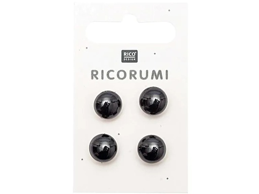 [90171505 1231556] Rico Design Knopfaugen Braun-Schwarz 11 mm 4 Stück
