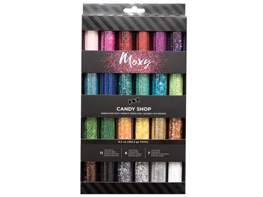 [90171519 1204400] American Crafts Glitzerset Moxy 24 Stück, Mehrfarbig