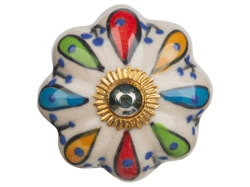 [90023825 1176583] Tranquillo Möbelgriff handgemacht, Ø 4.5 cm, Mehrfarbig/Gold