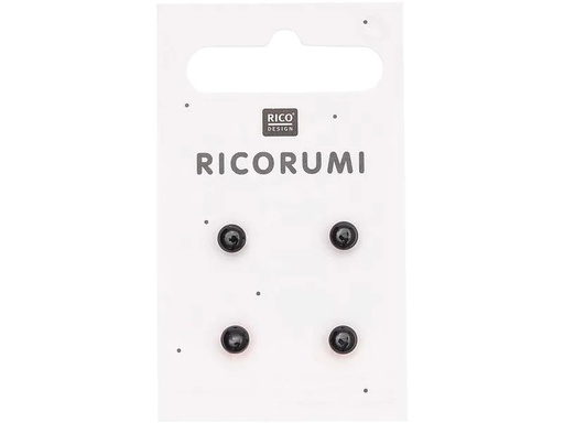 [90171861 1231554] Rico Design Knopfaugen Braun-Schwarz 5 mm 4 Stück