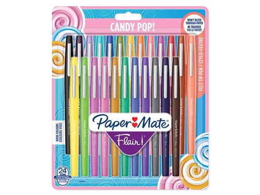 [90171865 1221636] Paper Mate Fineliner Flair Medium Candy Pop 0.7 mm, 24 Stück