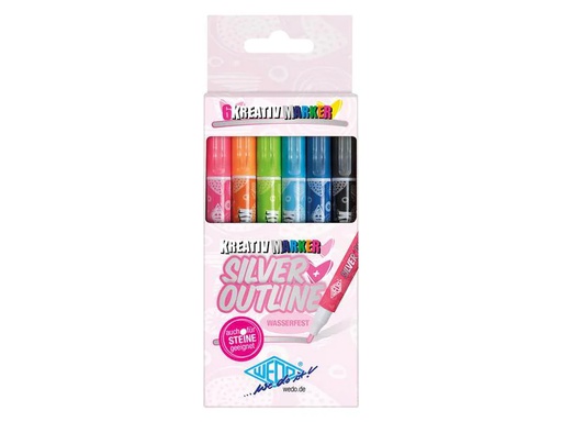 [90172014 1223027] WEDO Silver + Outline 6 Stück Mehrfarbig