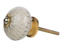 Tranquillo Möbelgriff handgemacht, Ø 4 cm, Weiss/Gold