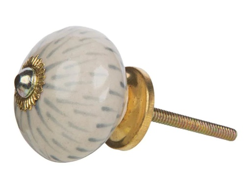 [90172183 1176590] Tranquillo Möbelgriff handgemacht, Ø 4 cm, Weiss/Gold