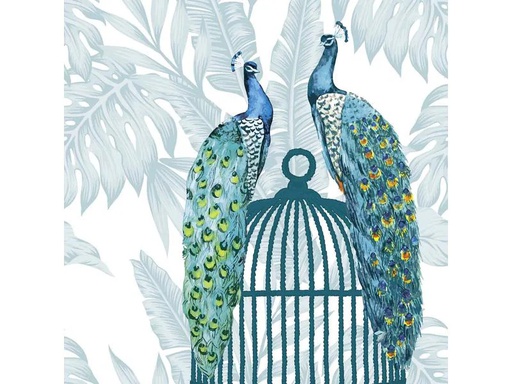 [90172660 1215176] Paper + Design Papierservietten Peacocks 33 cm x 33 cm, 20 Stück
