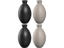 Leonardo Vase Casolare 12 cm, Grau/Schwarz, 4 Stück
