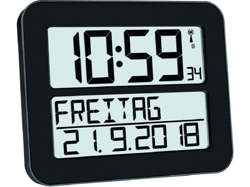 [90173041 1212644] TFA Dostmann Funk-Wanduhr Timeline Max Schwarz
