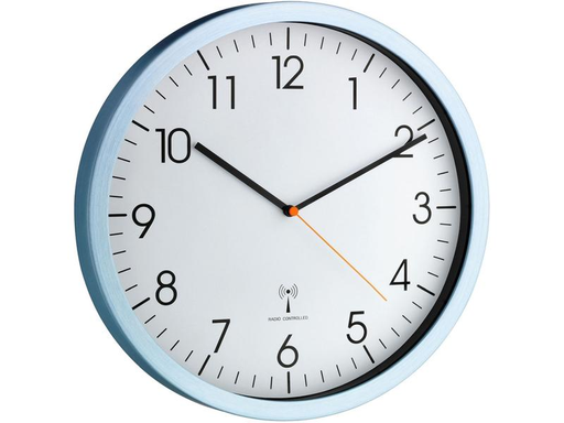 [90173391 1212632] TFA Dostmann Funk-Wanduhr Hellblau, Ø 30.5 cm