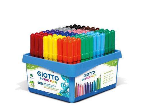 [90173706 1223022] Giotto Filzstift Turbo Color Maxi Schulset 108 Stück