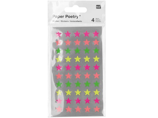 [90174080 1216254] Rico Design Motivsticker Sterne S 4 Blätter, Neon
