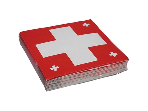 [90174882 942750] Haushaltsware Servietten Schweizerkreuz 33 cm x 33 cm, 20 Stück