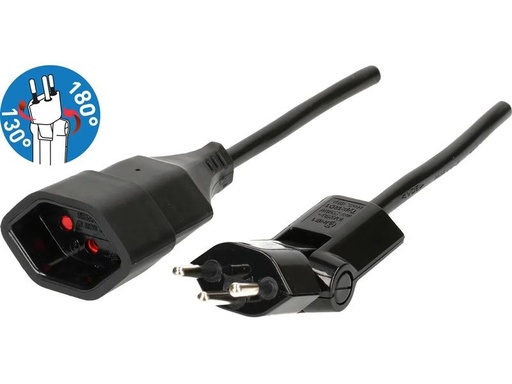[90175119 1227301] Max Hauri Verlängerungskabel 10 m T13 - T12 Clip-Clap, Schwarz