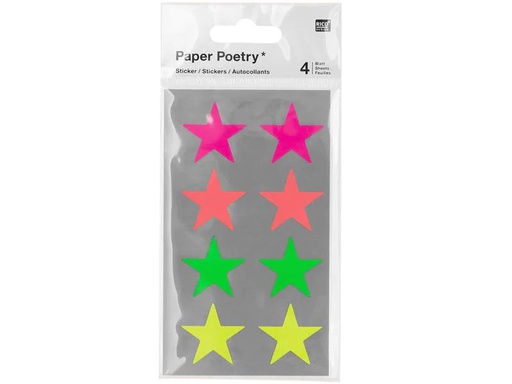 [90175206 1216256] Rico Design Motivsticker Sterne L 4 Blätter, Neon